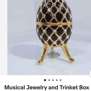 Gold and Black Musical Jewelry Box